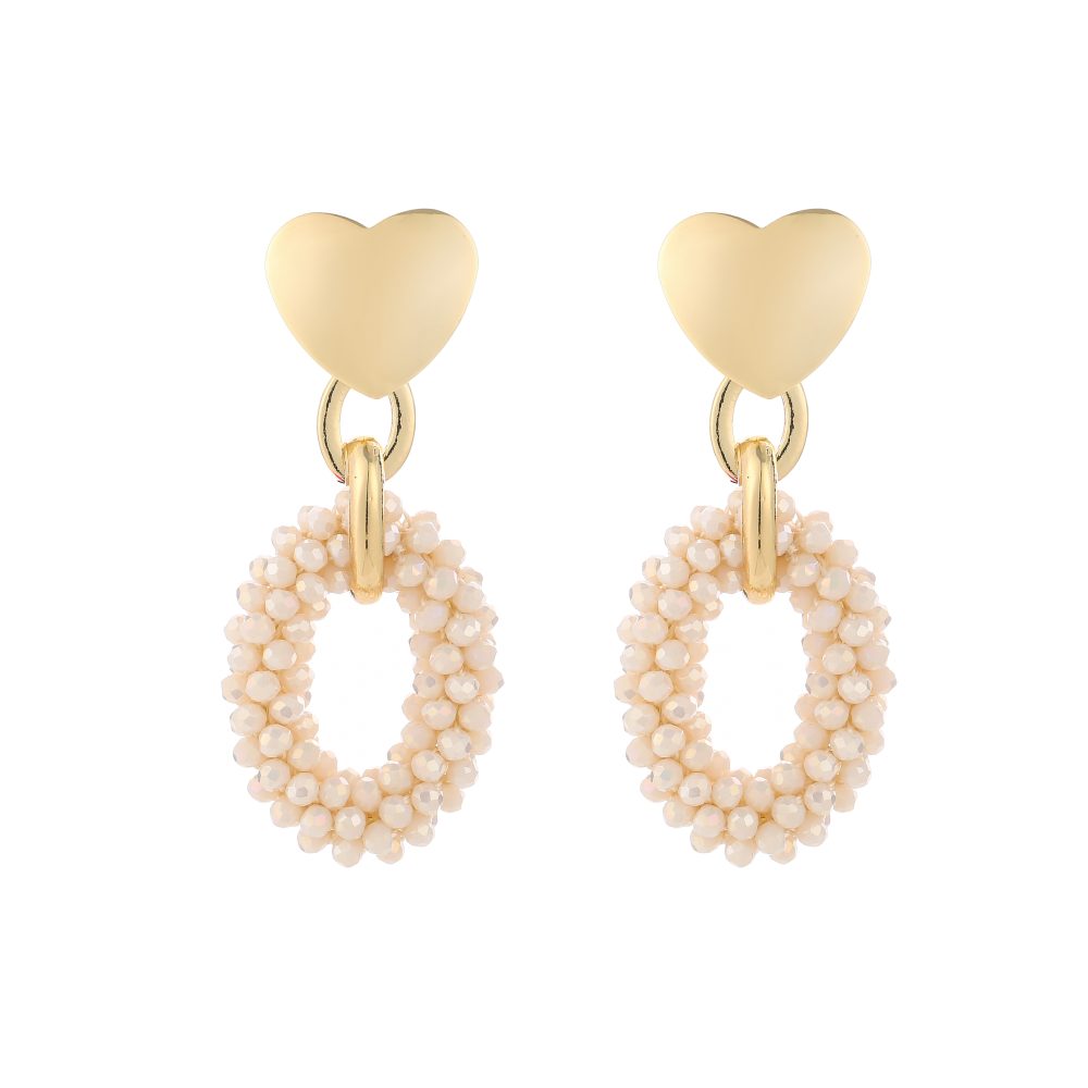 Statement oorbellen "IRIS" Offwhite