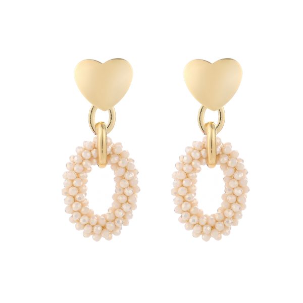 Statement oorbellen "IRIS" Offwhite