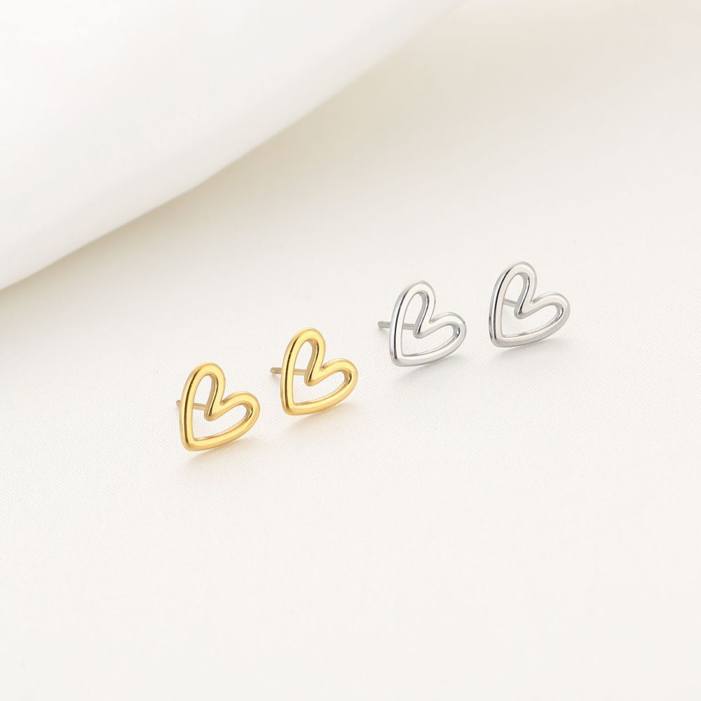 Stud hartje Zilver - Afbeelding 2