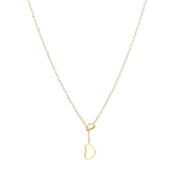 Double Heart ketting Goud