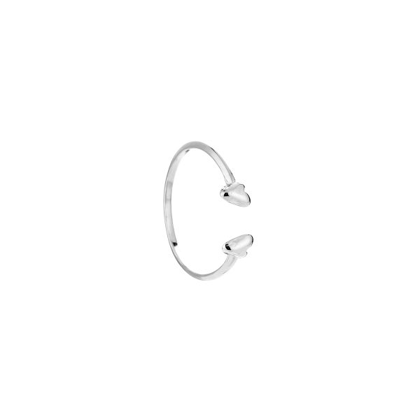 Double heart ring Zilver