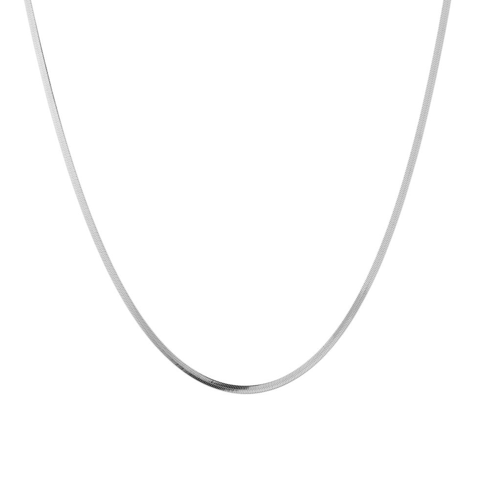 "flat snake" ketting zilver
