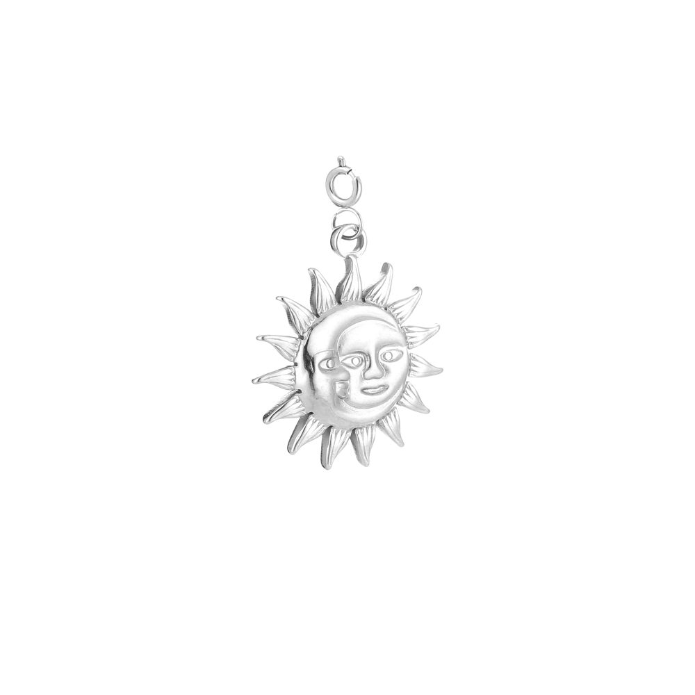 Losse bedel sun/moon Zilver