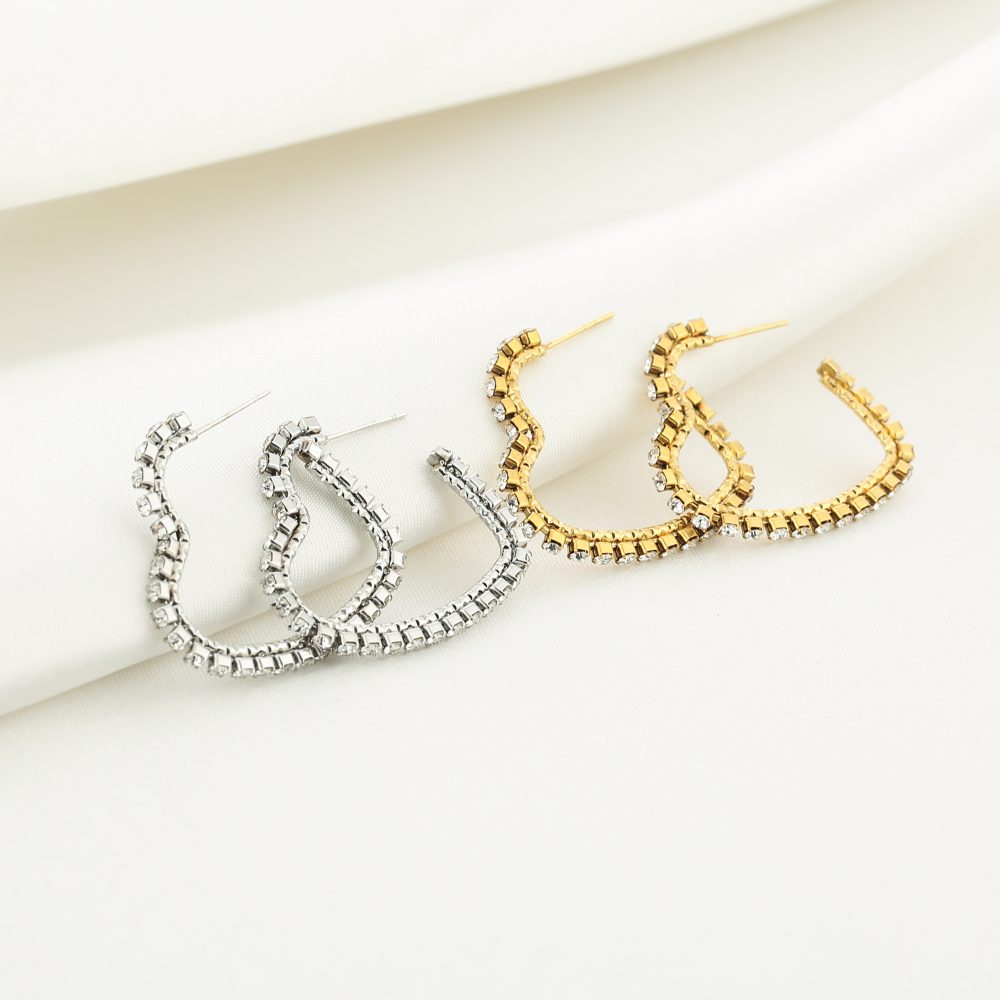 Sparkling heart hoop Zilver - Afbeelding 2