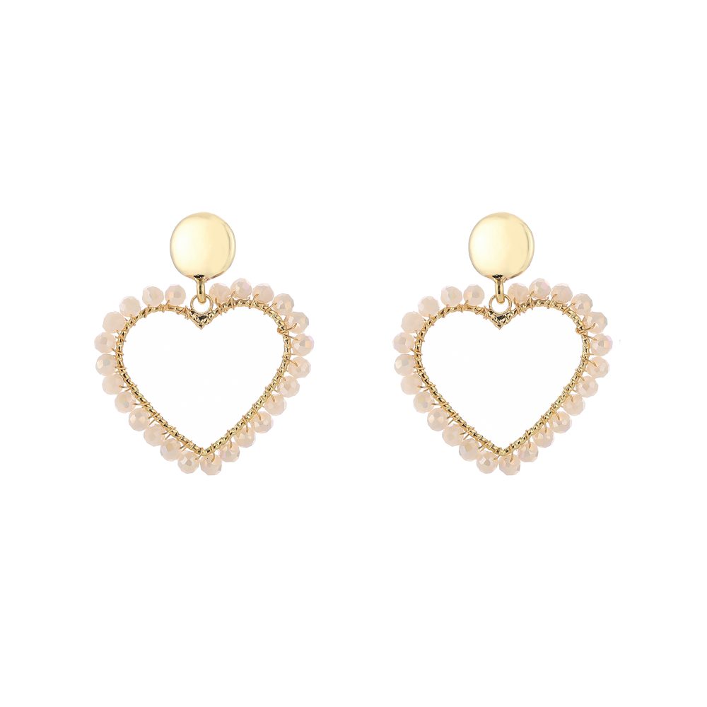 Statement oorbellen "LOVE" Offwhite