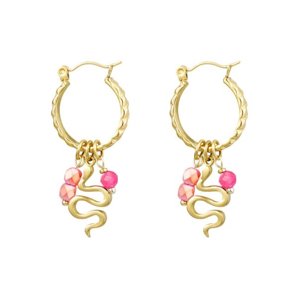Pink snake hoops