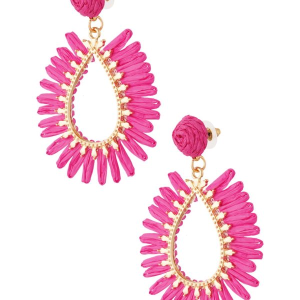 Ibiza style oorbellen Fuchsia