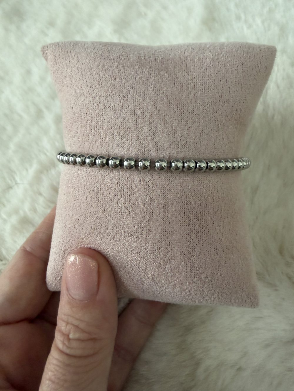 Small ball armband zilver middel