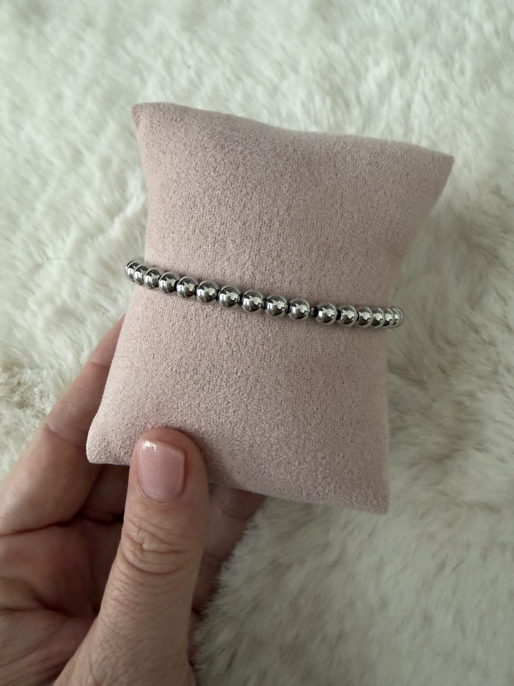 Small ball armband zilver groot