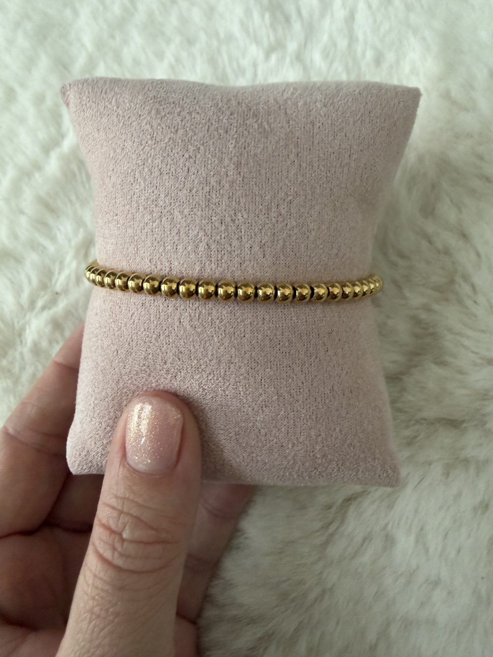 Small ball armband goud middel