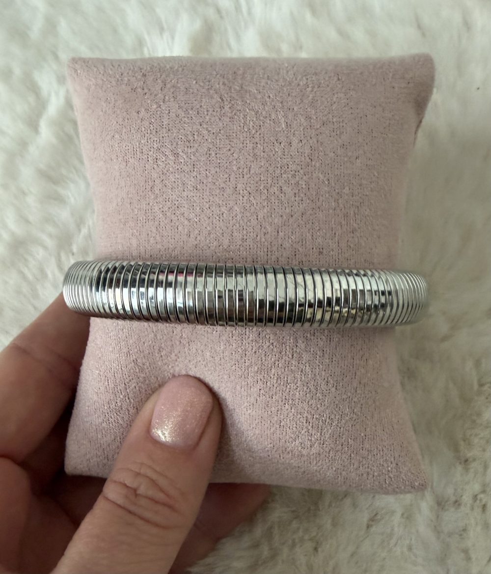 Silver rib armband klein
